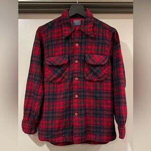 Pendleton red green wool flannel